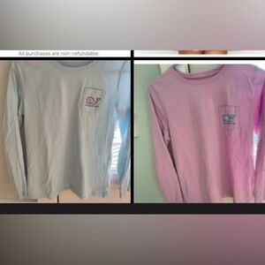 2 PACK Vineyard Vines Light Blue and purple Long Sleeve Shirt Women’s small.